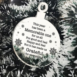Red Ocean Lockdown Gift Poem Christmas Tree Decoration Engraved Bauble - thumbnail 1