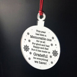 Red Ocean Lockdown Gift Poem Christmas Tree Decoration Engraved Bauble - thumbnail 2
