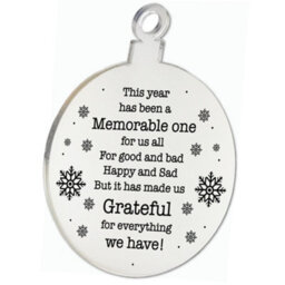 Red Ocean Lockdown Gift Poem Christmas Tree Decoration Engraved Bauble - thumbnail 5