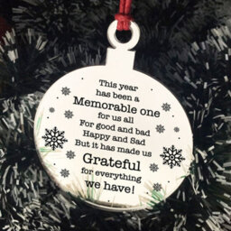 Red Ocean Lockdown Gift Poem Christmas Tree Decoration Engraved Bauble - thumbnail 6