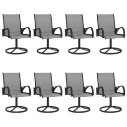 Berkfield 9 Piece Garden Dining Set Textilene And Steel - thumbnail 7