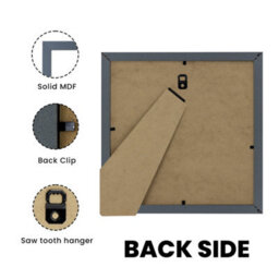 "AK Frames Sleek 6X6"" Dark Grey Thin Modern Picture Frame - Slim And Design For Posters, Prints And Photos - Elegant Wall Frame Decor" - thumbnail 2