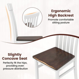 Gainoom Walnut Dining Chairs Set Of 2 Dining Room Chairs With Hollowed Backrests & Rubber Wood Seats - thumbnail 8