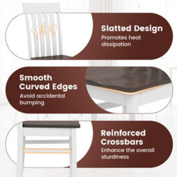 Gainoom Walnut Dining Chairs Set Of 2 Dining Room Chairs With Hollowed Backrests & Rubber Wood Seats - thumbnail 9