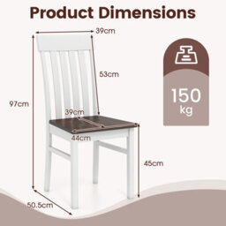 Gainoom Walnut Dining Chairs Set Of 2 Dining Room Chairs With Hollowed Backrests & Rubber Wood Seats - thumbnail 2