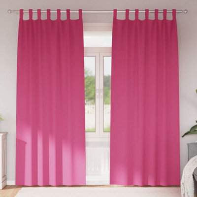 Berkfield Curtains With Curtains 2 Pcs Bright Pink 245 X 140 Cm Polyester - image 1