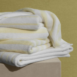 Blomus Arto Wide Stripes Towel Hand - White/transparent Yellow - thumbnail 2