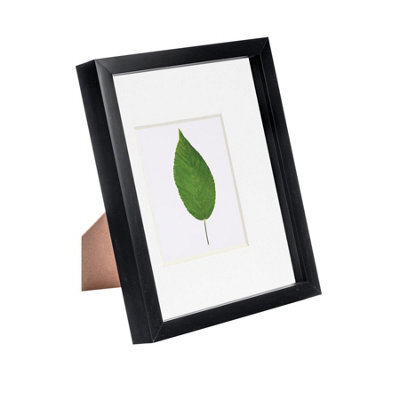 "Nicola Spring 3D Box Photo Frame - 8 X 10"" With 4 X 6"" Mount - Black/white" - image 1