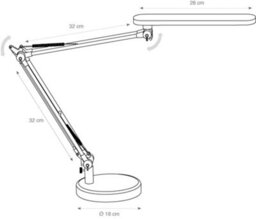 Alba Led Trek Desk Lamp With Articulating Arm, Black (Ledtrekn) - thumbnail 5