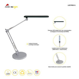 Alba Led Trek Desk Lamp With Articulating Arm, Black (Ledtrekn) - thumbnail 6