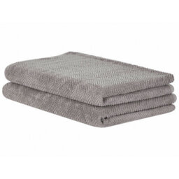 Beliani Set Of 2 Towels Mitiaro Terry Cotton Grey - thumbnail 4