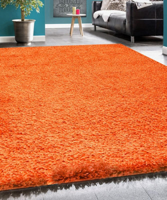 "Bravich Orange Thick Shaggy Rug - California - 160X230Cm (5'4""x7'8"")" - image 1