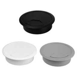 Cable Grommet 80mm Silver Outlet Desk Tidy Insert Plastic Cable Organiser Set Of 4 - thumbnail 4
