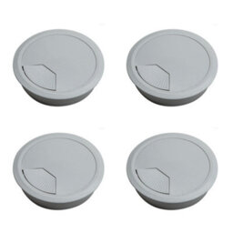 Cable Grommet 80mm Silver Outlet Desk Tidy Insert Plastic Cable Organiser Set Of 4 - thumbnail 2