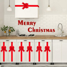 Amorly 6Pcs Christmas Hanging Ribbon Bows, Wreath Tree Decor Bows, Festive Red Ornament For Xmas Tree, Wreath Holiday Party Hanging Decor - thumbnail 8