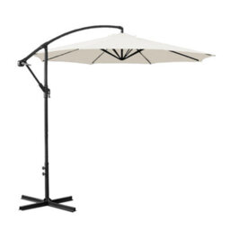 Sundaze 3M Cream Banana Parasol Cantilever Hanging Parasol Umbrella With Crank Function, Base Weights - thumbnail 3