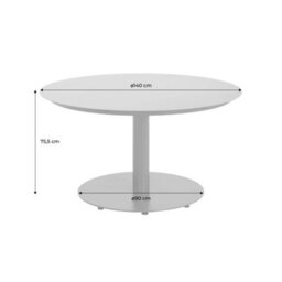 Sweeek - Round Aluminum Garden Table Diam.140Cm Seats 6 Anthracite - Oreva - thumbnail 4