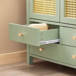 Sobuy Fsb72-Gr, Sideboard Storage Cabinet Hallway Cupboard With 4 Drawers & 2 Doors & Green Oak Effect,green,w70Xd34Xh90 - thumbnail 9