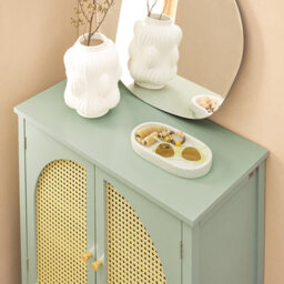Sobuy Fsb72-Gr, Sideboard Storage Cabinet Hallway Cupboard With 4 Drawers & 2 Doors & Green Oak Effect,green,w70Xd34Xh90 - thumbnail 5