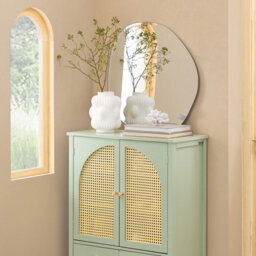 Sobuy Fsb72-Gr, Sideboard Storage Cabinet Hallway Cupboard With 4 Drawers & 2 Doors & Green Oak Effect,green,w70Xd34Xh90 - thumbnail 4