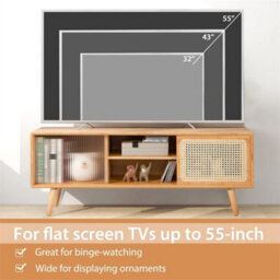 Tv Stand For Tvs Up To 5 Inch Media Console Table Bamboo - thumbnail 4