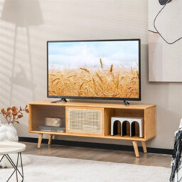 Tv Stand For Tvs Up To 5 Inch Media Console Table Bamboo - thumbnail 3