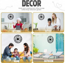 Wall Clocks Metal Wall Clock Silent Non-Ticking Roman Wall Clock  Indoor & Outdoor Vintage Clock Black-Double Edge 60 Cm - thumbnail 5