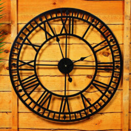 Wall Clocks Metal Wall Clock Silent Non-Ticking Roman Wall Clock  Indoor & Outdoor Vintage Clock Black-Double Edge 60 Cm - thumbnail 2