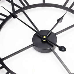 Wall Clocks Metal Wall Clock Silent Non-Ticking Roman Wall Clock  Indoor & Outdoor Vintage Clock Black-Double Edge 60 Cm - thumbnail 3
