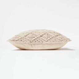 Homescapes Willow Handwoven Natural Macrame Cushion 45 X 45 Cm - thumbnail 4