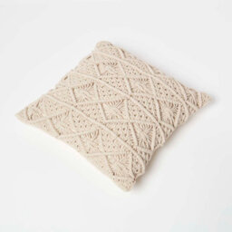 Homescapes Willow Handwoven Natural Macrame Cushion 45 X 45 Cm - thumbnail 5