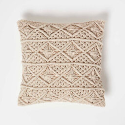 Homescapes Willow Handwoven Natural Macrame Cushion 45 X 45 Cm - thumbnail 1
