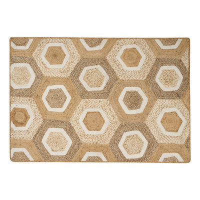 Beliani Rug Basoren Beige 160 X 230 Cm Jute - image 1