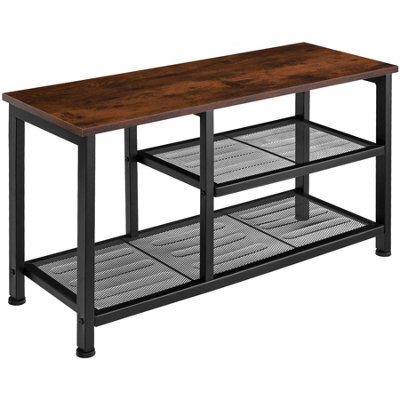 Tectake Shoe Rack Taunton - Surface Shelf And 2 Grid Shelves, Industrial Style -  - Industrial Wood Dark, Rustic - image 1