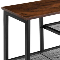 Tectake Shoe Rack Taunton - Surface Shelf And 2 Grid Shelves, Industrial Style -  - Industrial Wood Dark, Rustic - thumbnail 9