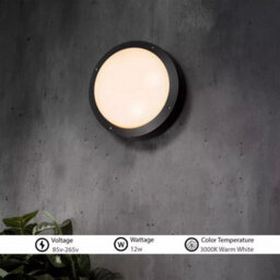 Modern Led Wall Sconce Ip54 Indoor/outdoor Light Fixture 12W Led Light Round - thumbnail 3