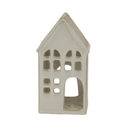 Hill Interiors Ceramic House Tea Light Holder White (20Cm X 7Cm X 11Cm) - image 1
