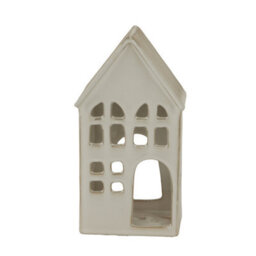 Hill Interiors Ceramic House Tea Light Holder White (20Cm X 7Cm X 11Cm) - thumbnail 1