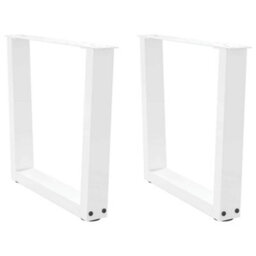 Berkfield Coffee Table Legs V-Shape 2 Pcs White 50X(42-43.3) Cm Steel - thumbnail 1