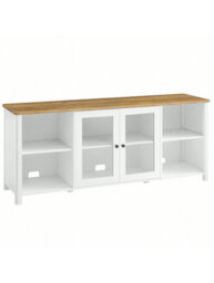 Songmics Vasagle Tv Stand For Tvs Up To 65 Inches, Tv Cabinet With Open Shelves, Closed Cabinet, Glass Doors