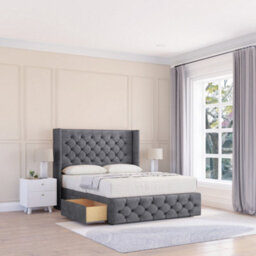 "Sloomy Luthor Coniston Memory Foam Bed Set ,no Drawers, Mattress & 54"" Wingback Headboard With 12"" Footboard - King" - thumbnail 1