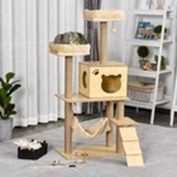 130Cm Yellow Cat Tree, Scratching Post For Large Cats - thumbnail 4