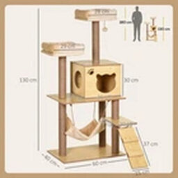 130Cm Yellow Cat Tree, Scratching Post For Large Cats - thumbnail 2