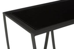 Premier Housewares Interiors By Premier Stylish Design Console Table With Black Glass Top, Versatile Hallway Table, Easily Maintained Console Table - thumbnail 4