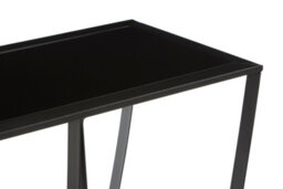 Premier Housewares Interiors By Premier Stylish Design Console Table With Black Glass Top, Versatile Hallway Table, Easily Maintained Console Table - thumbnail 5