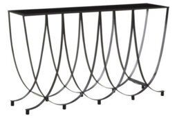 Premier Housewares Interiors By Premier Stylish Design Console Table With Black Glass Top, Versatile Hallway Table, Easily Maintained Console Table - thumbnail 2