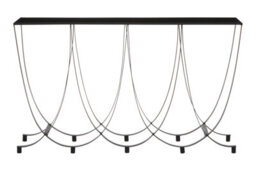 Premier Housewares Interiors By Premier Stylish Design Console Table With Black Glass Top, Versatile Hallway Table, Easily Maintained Console Table