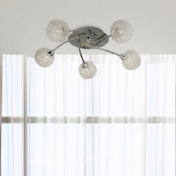 Lighting Collection - 5 Light Ceiling Flush, Chrome & Aluminium - thumbnail 4