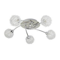 Lighting Collection - 5 Light Ceiling Flush, Chrome & Aluminium - thumbnail 2