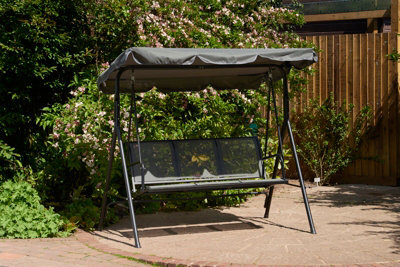 Glendale Garden & Leisure 3 Seater Textaline Hammock - L170 X W110 X H152 Cm - Grey - image 1